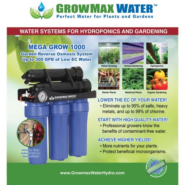 GrowMax Water MEGA GROW 1000 - Garden RO System for Low EC Water - (300 Gallons Per Day / 1,136 liters) - Image 3